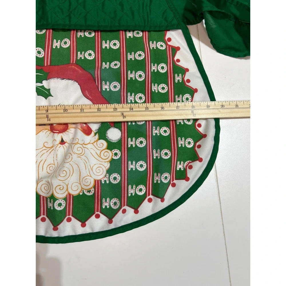 Vintage Santa Claus Apron‎ Green Christmas Holiday Kitchen Cooking Festive